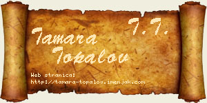 Tamara Topalov vizit kartica